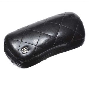 CHANEL Black Quilted Leather Sunglasses Case